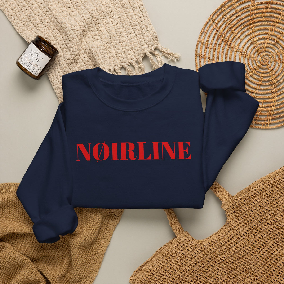 Noirline Crewneck Sweatshirt — Minimal Red Logo Pullover
