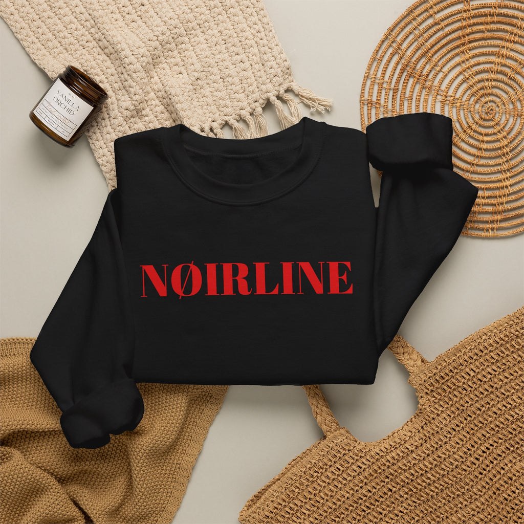 Noirline Crewneck Sweatshirt — Minimal Red Logo Pullover