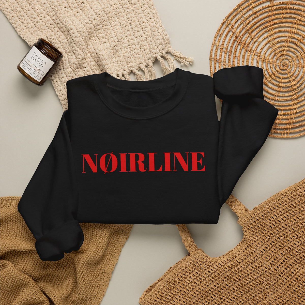 Noirline Crewneck Sweatshirt — Minimal Red Logo Pullover