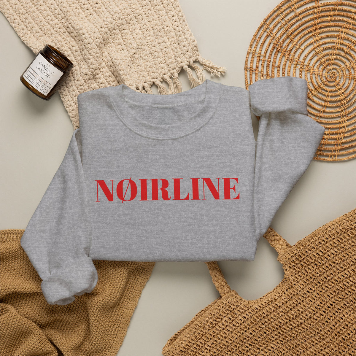 Noirline Crewneck Sweatshirt — Minimal Red Logo Pullover